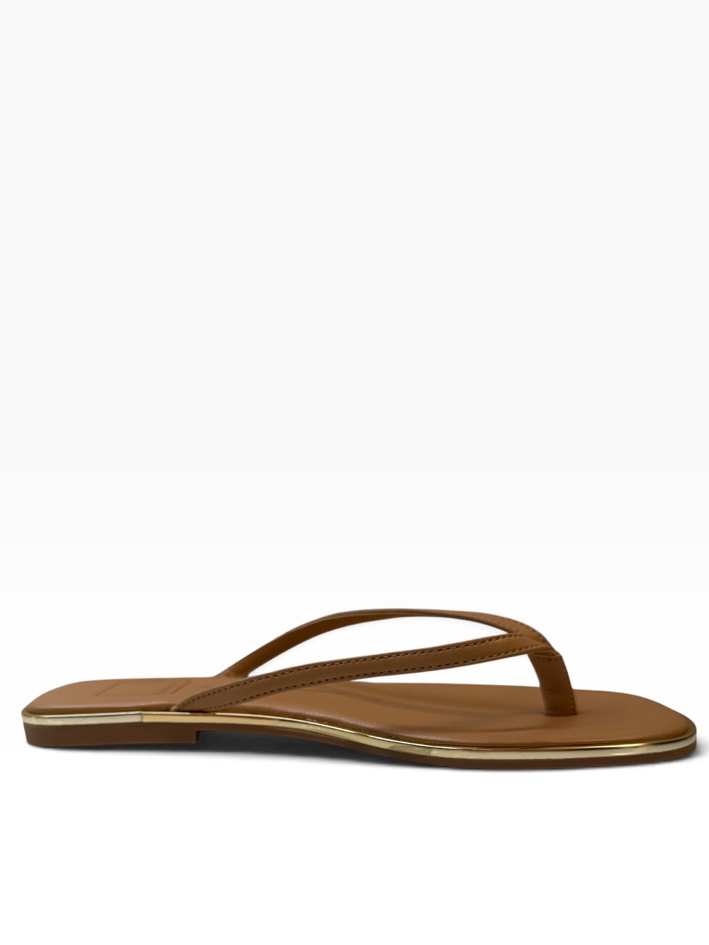 NWOT Dolce Vita Froyo Tan Gold Trim Thong Sandals Size 7 - Picture 11 of 13